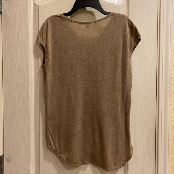 Max Studio Faux suede Beige Top - Picture 2 of 6